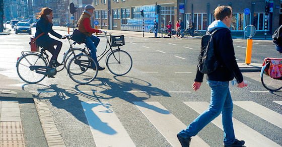 A busy crosswalk